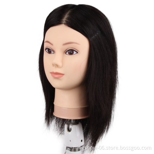 wholesale high quality 100% human hair cosmetology Afro training mannequin manikin head for hairdressers